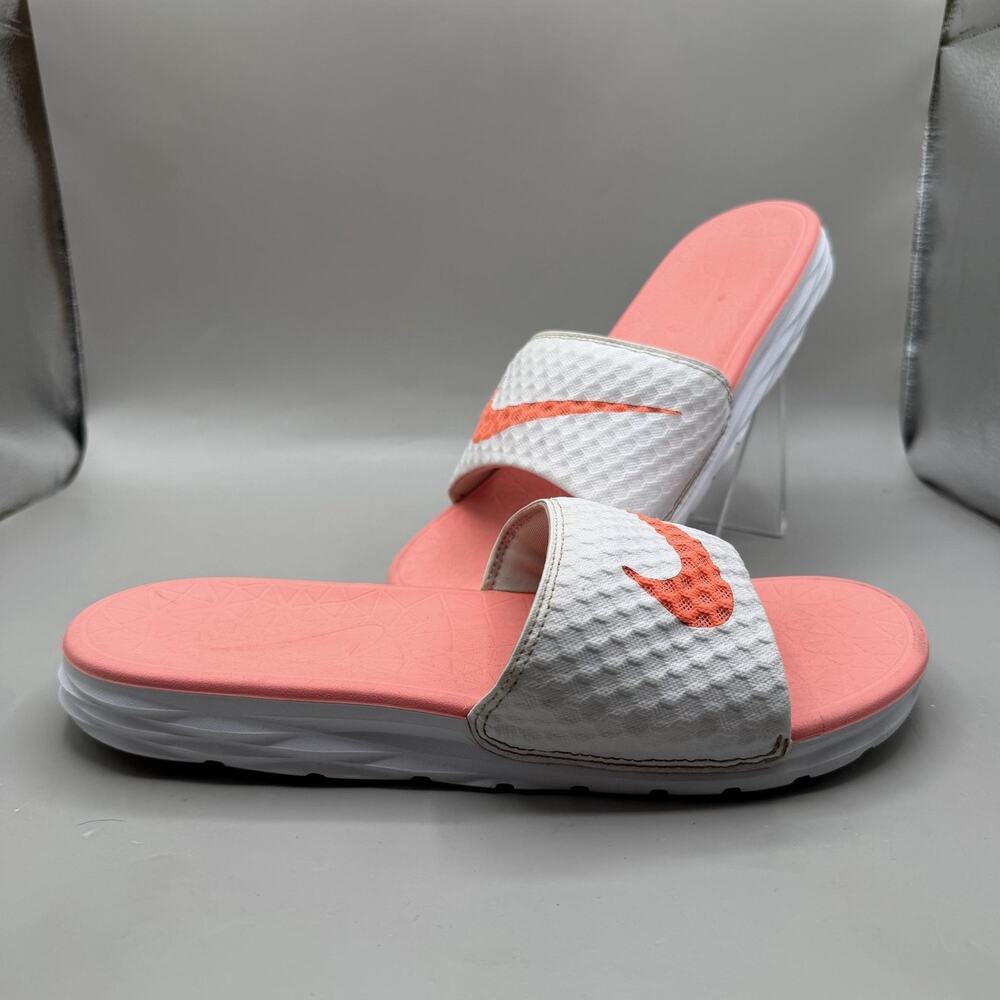 Nike Benassi Solarsoft Slide Sandals Shoes Womens Size 8 Mango White 705475-180